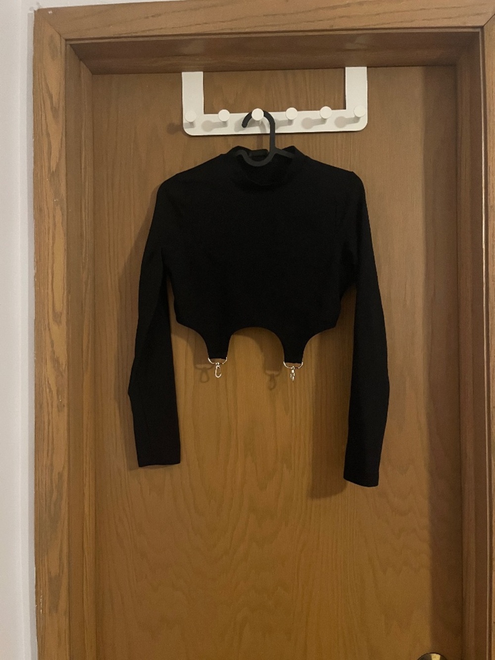 SHEIN Turtleneck Cropped Top with Metal Buckles